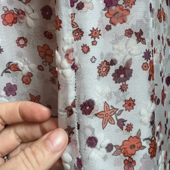 Floral print burnout velvet maxi skirt - Picture 6 of 8